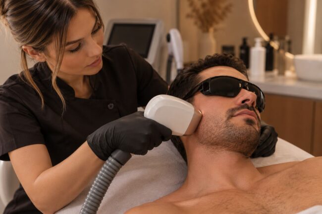 Épilation laser visage homme